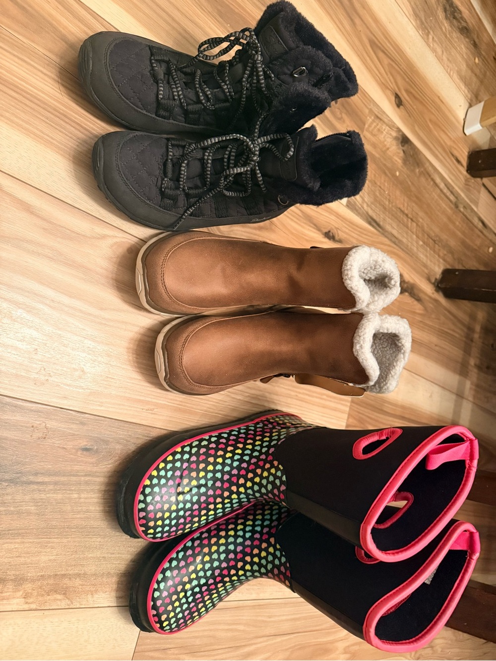 3 pairs of kids boots